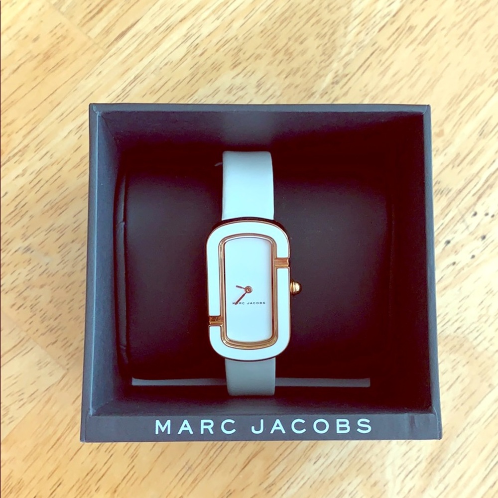 Marc Jacobs The Jacobs Analog White Leather Watch